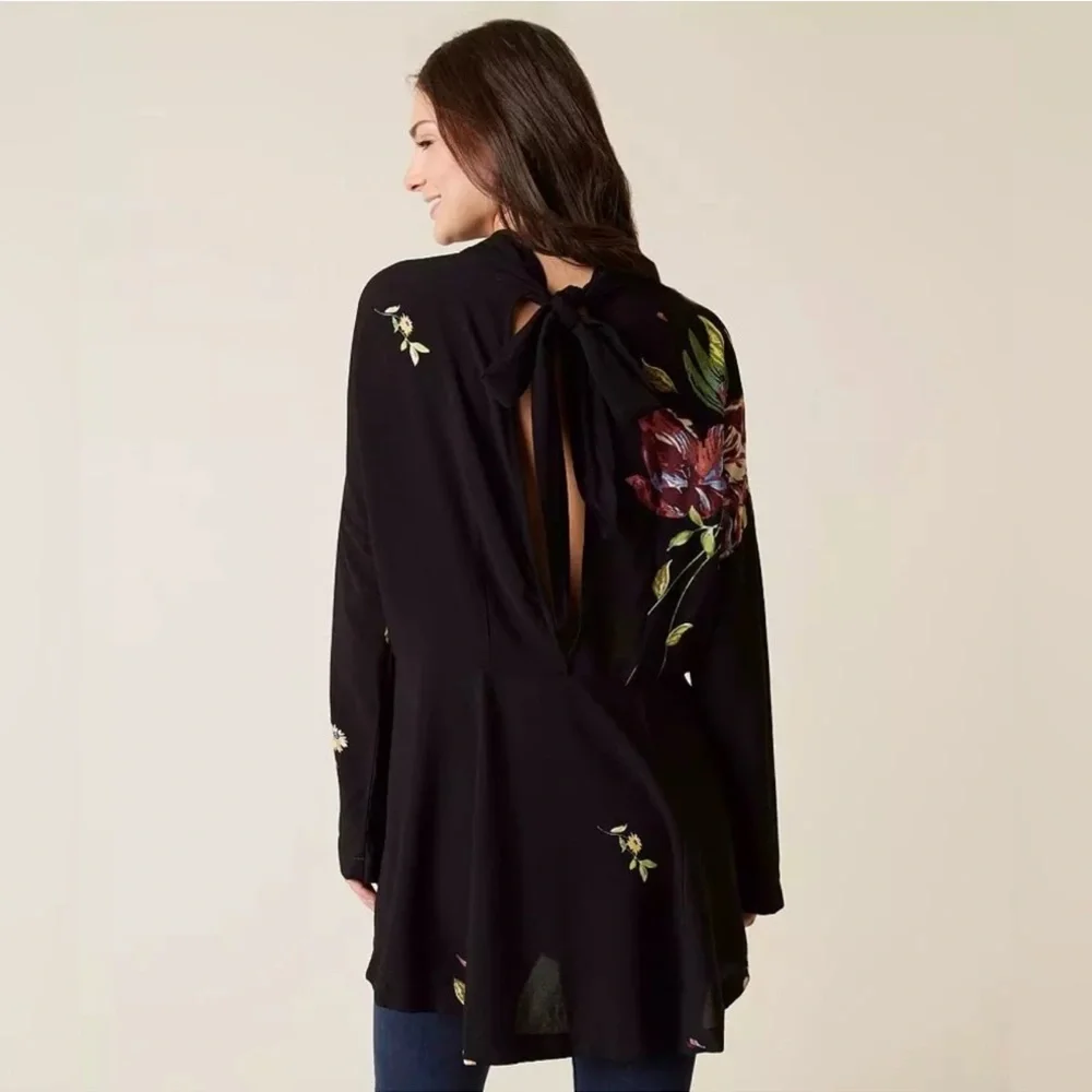 Free People Black Gemma Tunic Top and/or Mini Dress Small - Picture 2 of 6